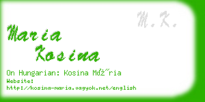 maria kosina business card